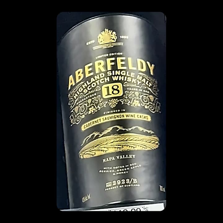 Aberfeldy 18 Cabernet Sauvignon Cask